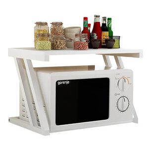 Estante Organizador Microondas Madera Blanco 38x57x38 Cm