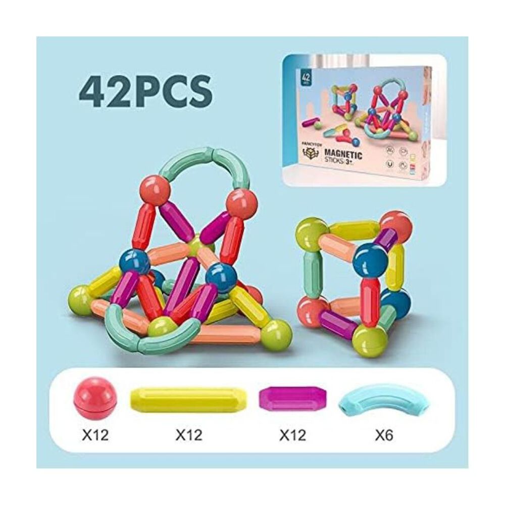 Bloques Magneticos Juguete Construccion Infantil 42 Pcs image number 1.0