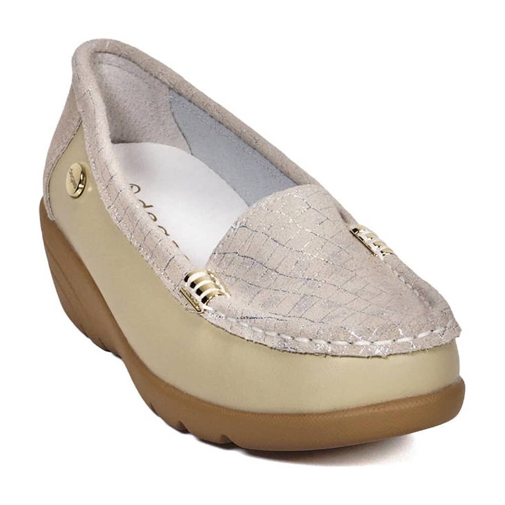 Mocas&iacute;n Cuero Eliette Beige image number 3.0