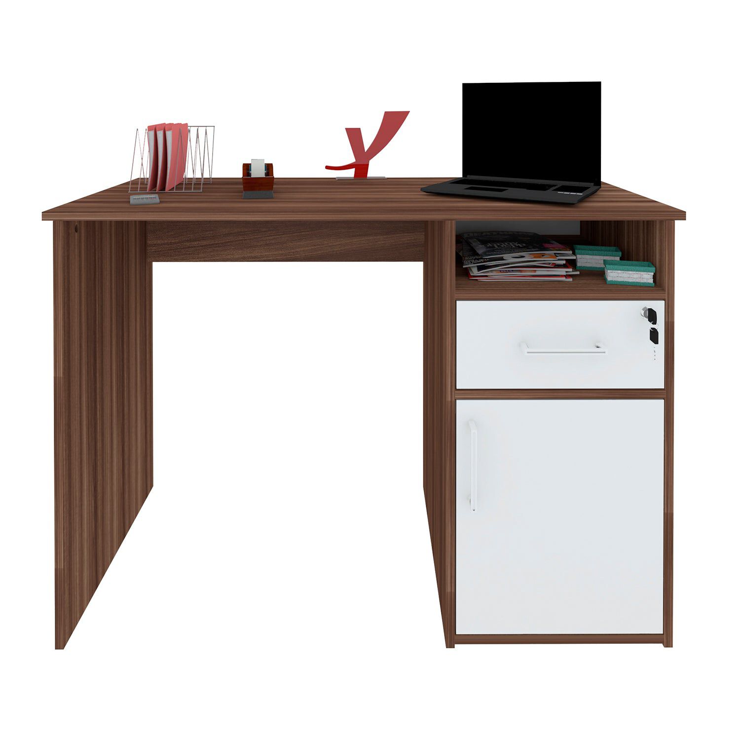 Escritorio Hall Blanco Con Caf&eacute; image number 3.0