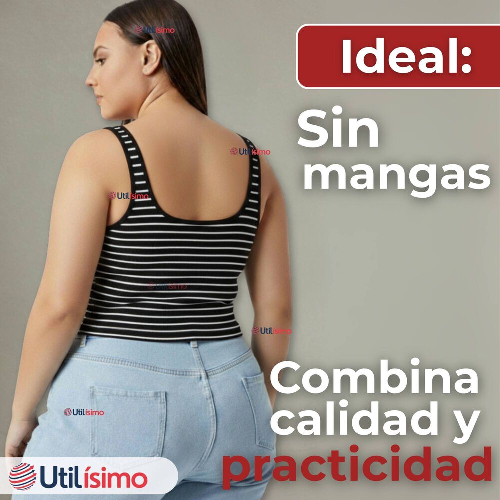 Camiseta Rayas 100% Algodón Básica Lisa Elástica Mujer Colores Surtidos image number 3.0