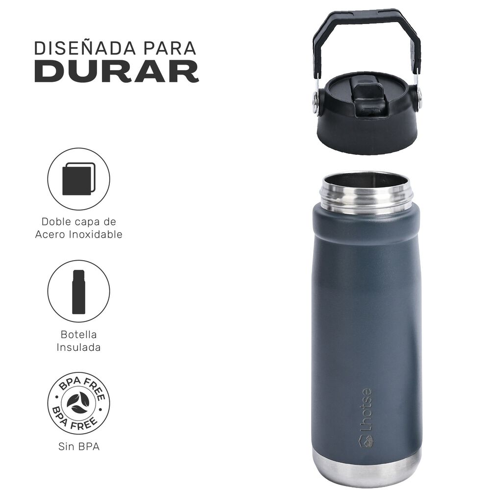 Botella T&eacute;rmica Insulada Lhotse Adventure 650ml Black image number 2.0