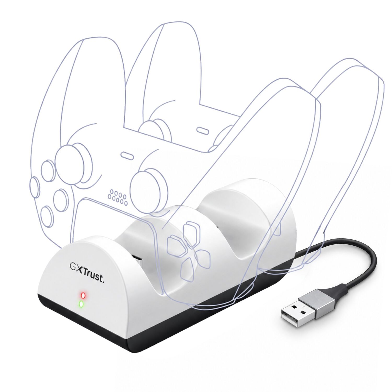 Base Carga Dual Para Controles Ps5 Dualsense Trust Gxt 254 image number 11.0