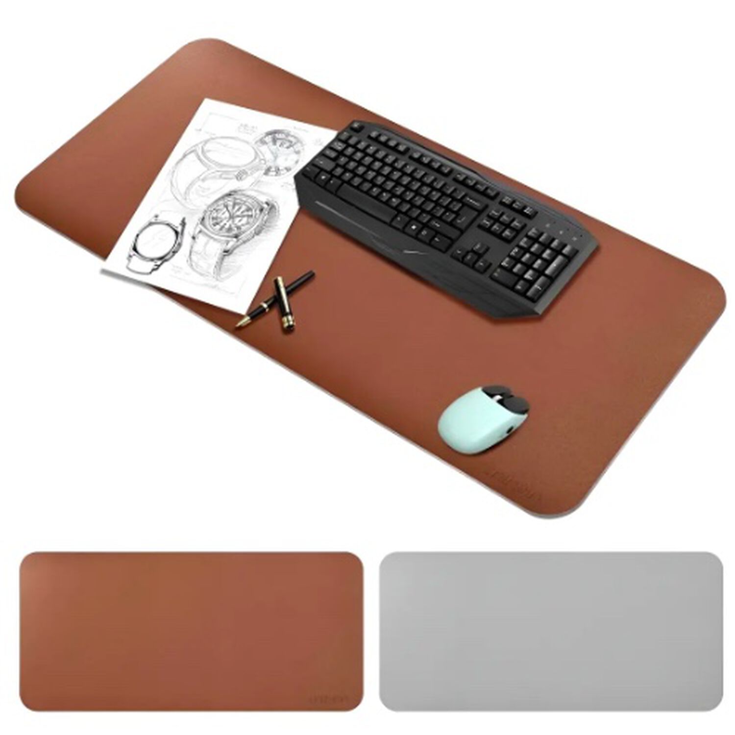 Alfombrilla Mousepad De Cuero Cafe image number 0.0