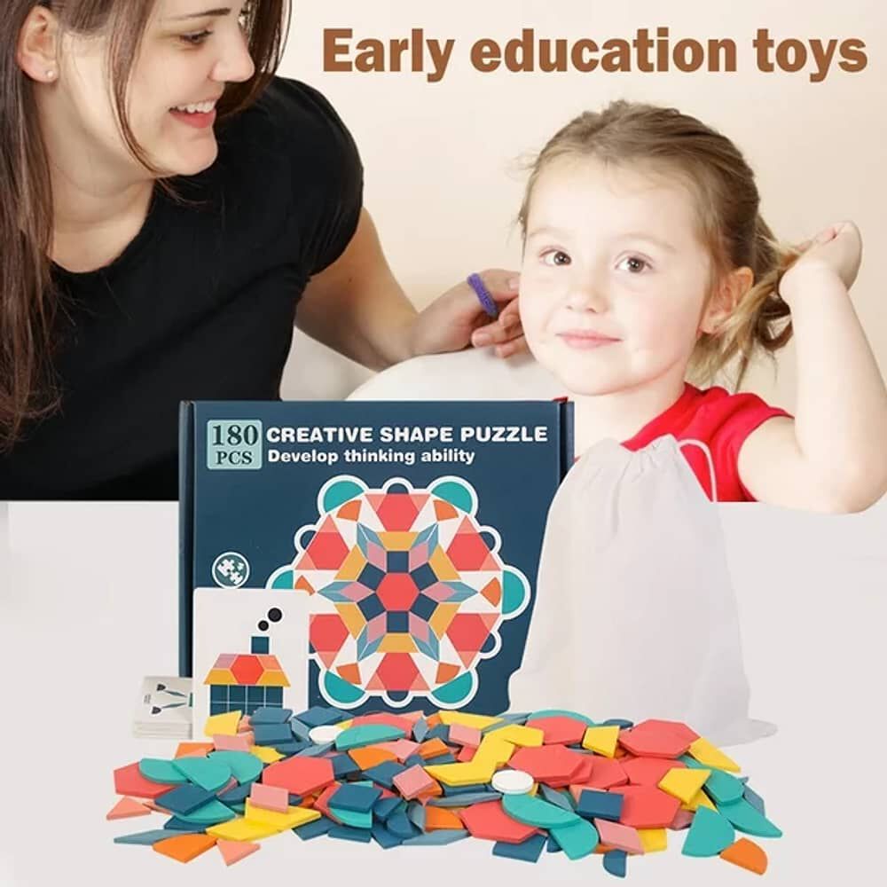 Set Juguete De Madera Rompecabezas Puzzles Ni&ntilde;os 155 Pcs image number 1.0