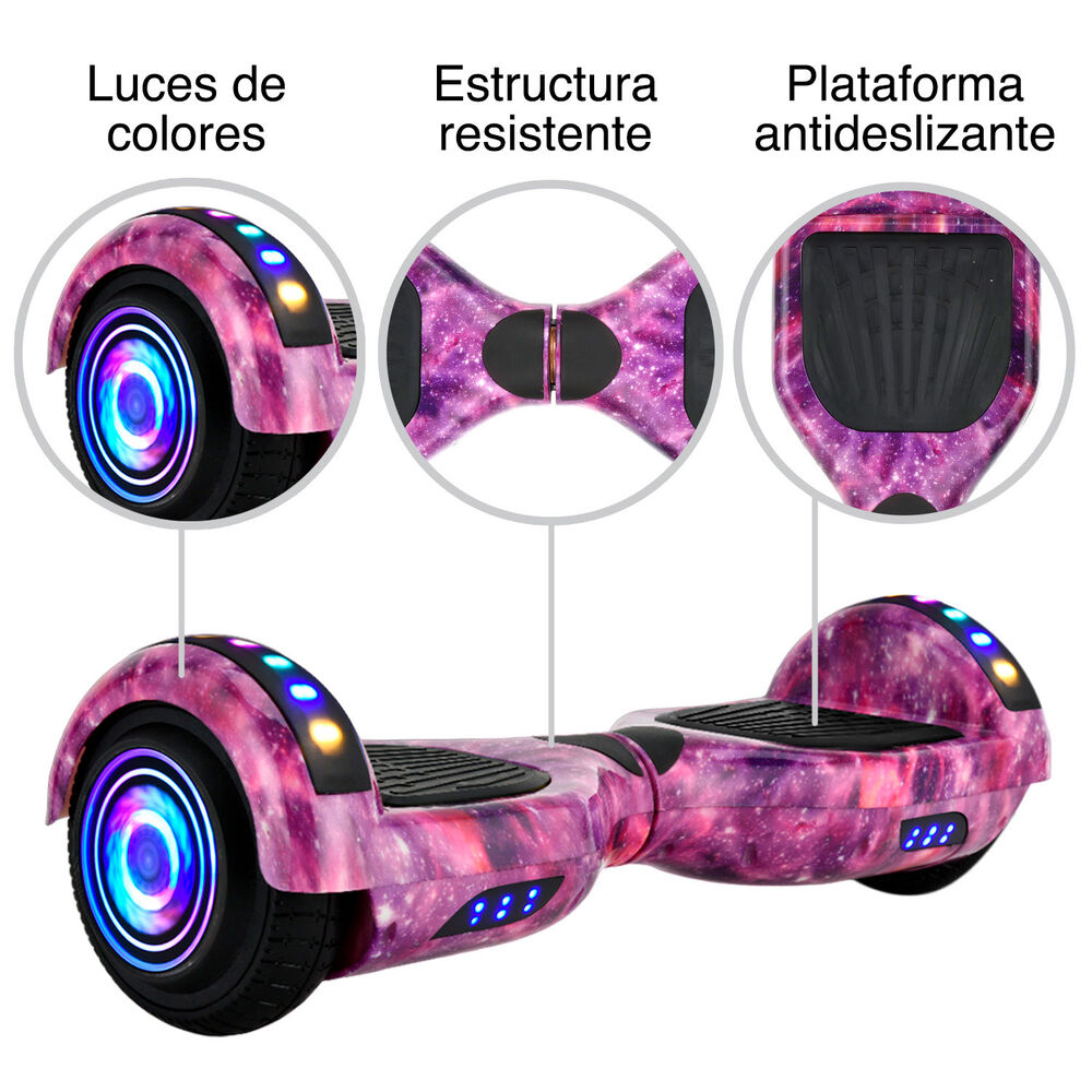Hoverboard Pro Bluetooth Luces 6,5" 12 Km/h Morado image number 3.0