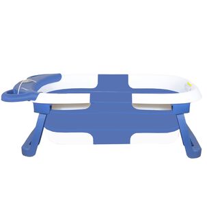 Bañera Plegable Smart Bear Viajes Bebe Azul Con Termómetro