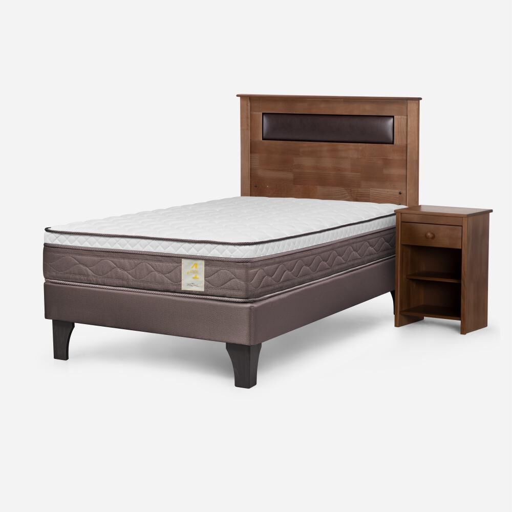 Cama Europea Rosen New Style 4 Plus / 1.5 Plazas / Base Normal + Set De Maderas Ferrara image number 1.0