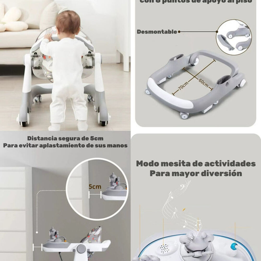 Andador Caminador 5 En 1 Con Apoya Pies Lubabycas Rojo image number 5.0