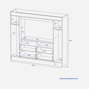 Cl&oacute;set Cic Baker / 2 Puertas / 4 Cajones