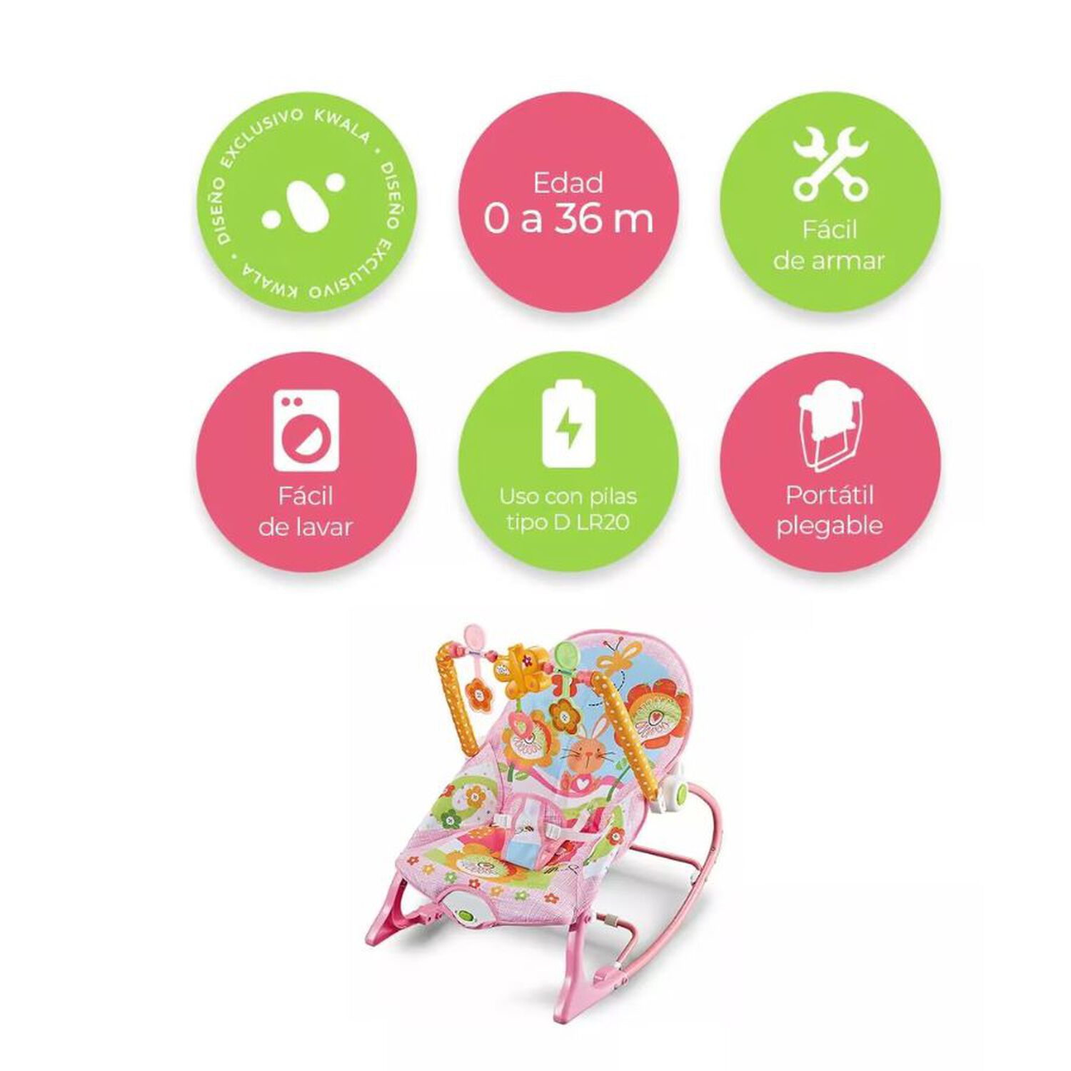 Silla Mecedora Musical Para Bebe 3 En 1 image number 5.0