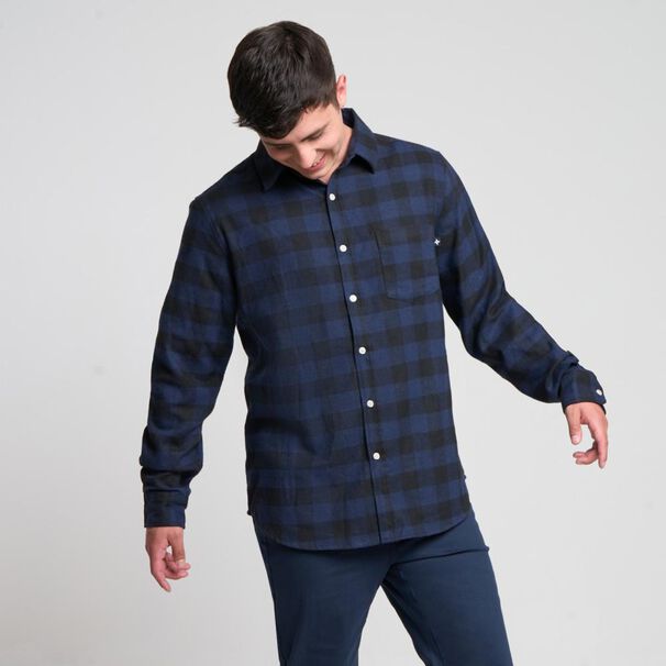 Camisa Bloque Color Slim Manga Larga Hombre Skuad