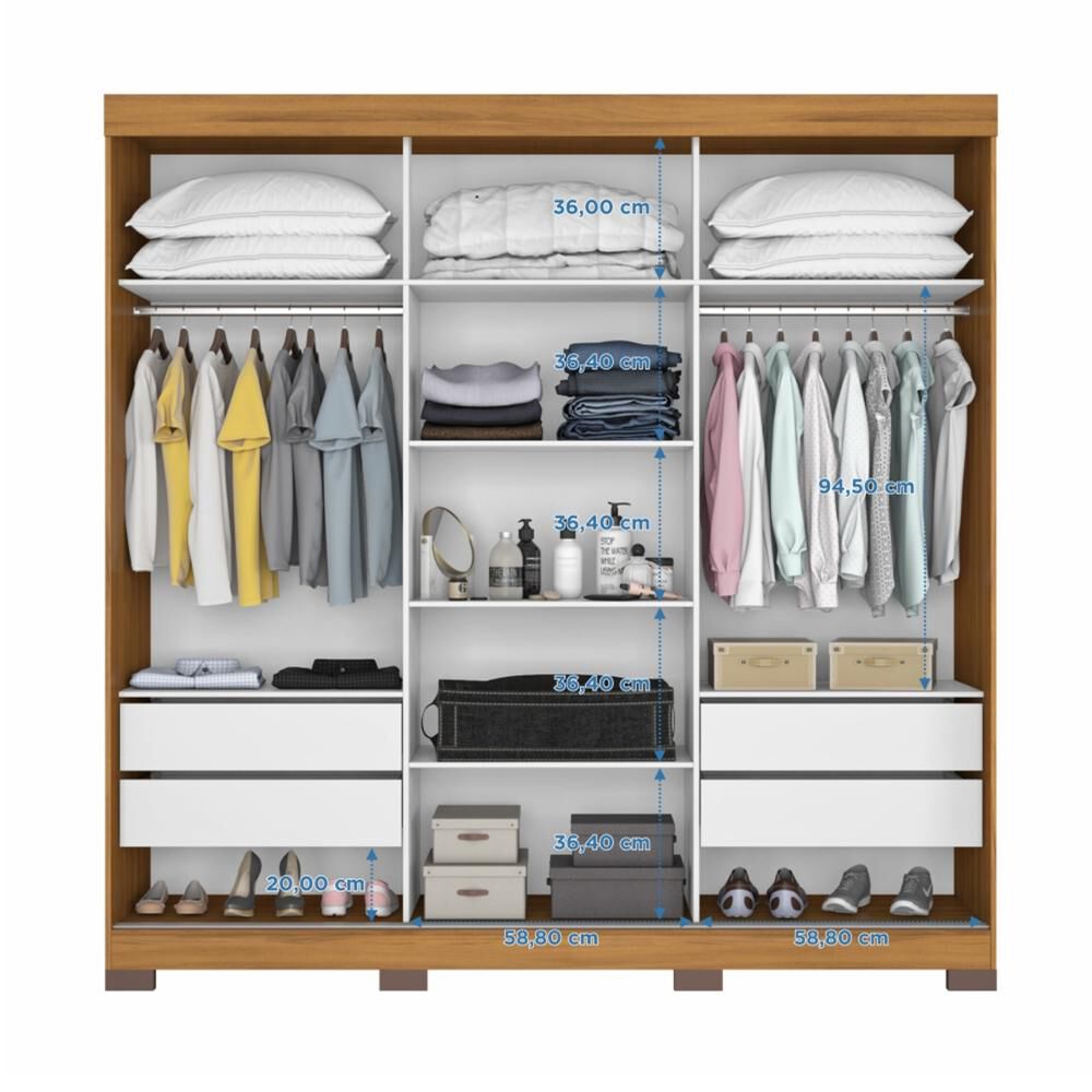 Clóset Home Mobili Closet Renata / 3 Correderas, 3 Puertas / 4 Cajones image number 5.0