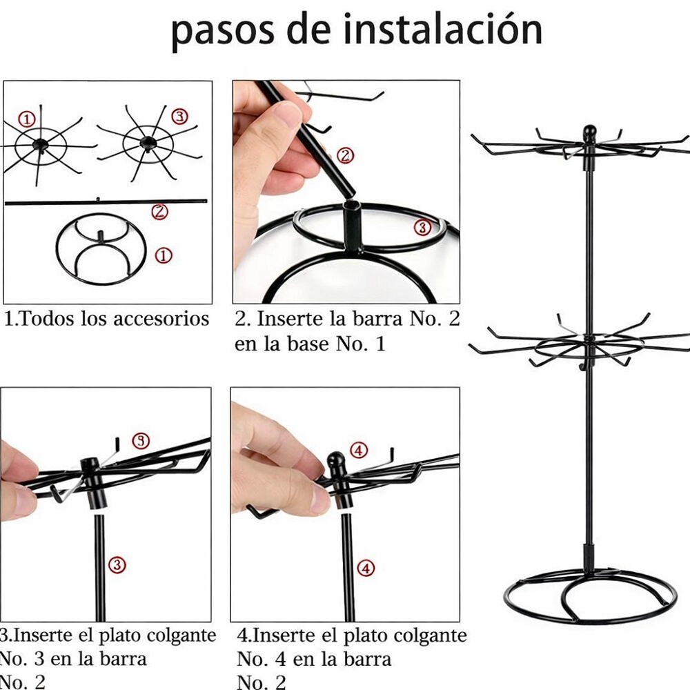 Exhibidor Met&aacute;lico 2 Niveles Para Joyas Y Collares image number 12.0