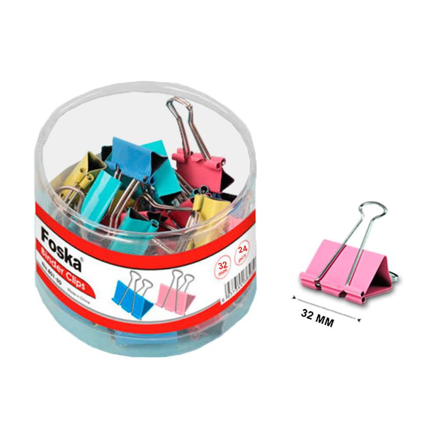 Clips De Carpeta Colores 32 Mm 801-3d Foska image number 0.0