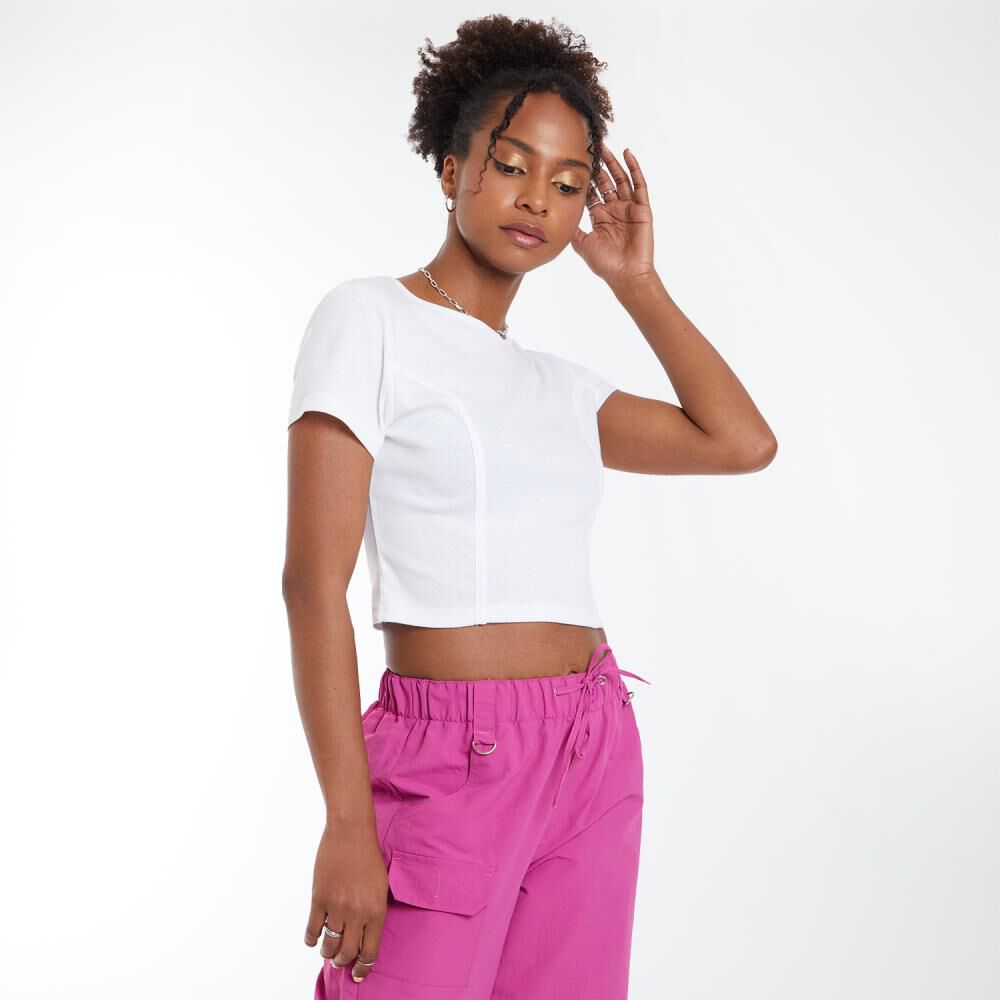 Polera Corsé Manga Corta Cuello Redondo Mujer Rolly Go image number 2.0