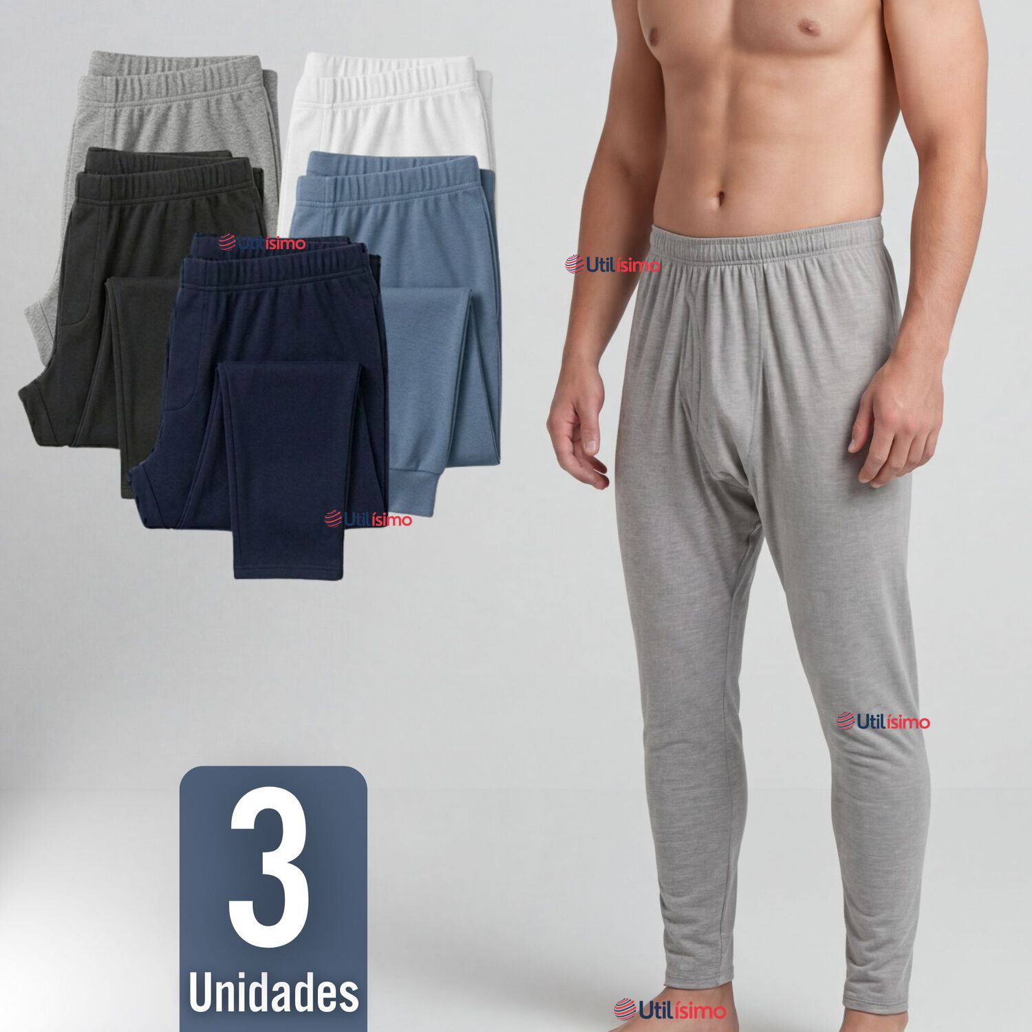 Pack 3 Calzoncillos Largos Polar Calza Hombre Invierno Primera Capa image number 0.0