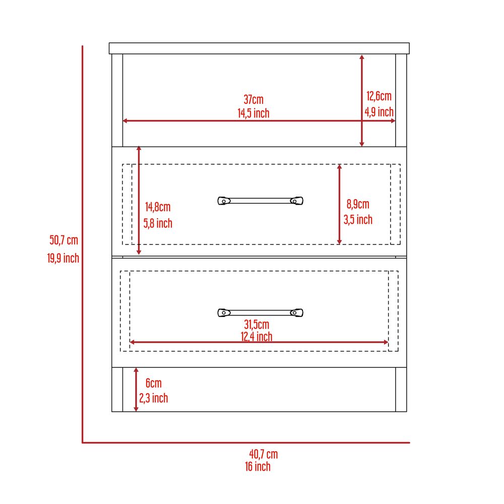 Velador 2 Cajones Fm-025n - Negro image number 8.0