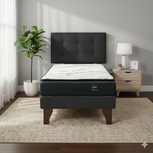 Cama Europea 1.5 Plaza 190 Plus Respaldo Ginebra