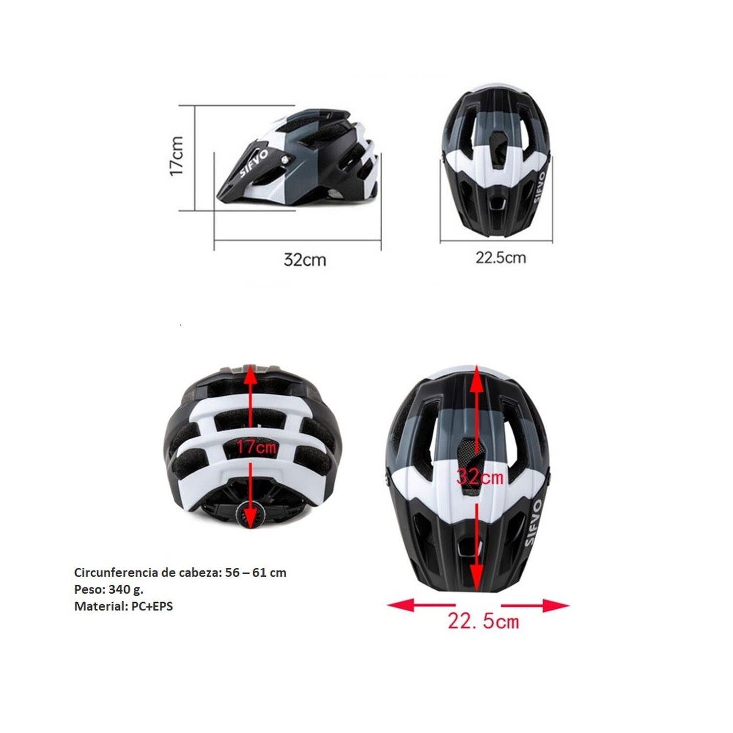 Casco Bicicleta Adulto Sifvo Tricolor image number 4.0