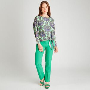 Blusa Regular Manga Larga Cuello Redondo Mujer Lorenzo Di Pontti