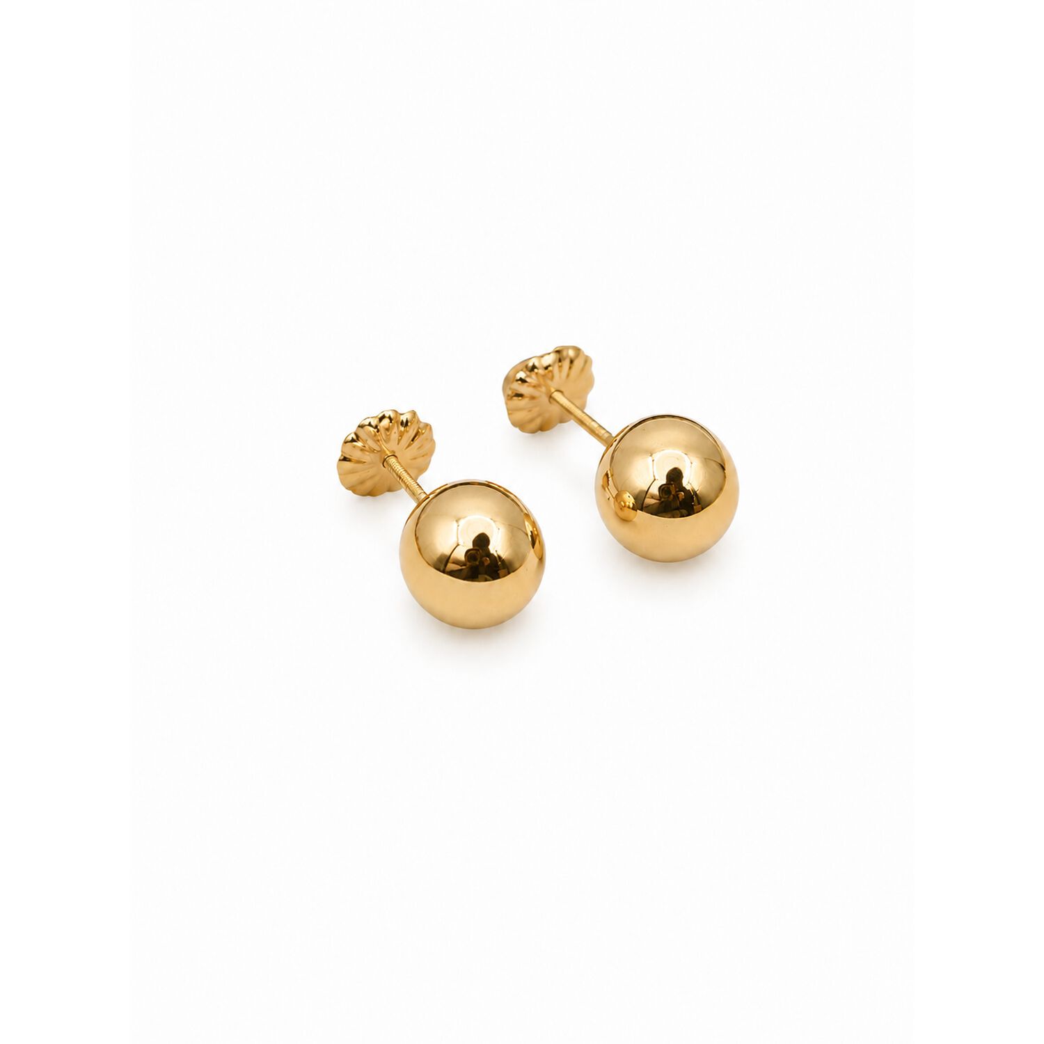Aros Bolita 10mm N8 Oro 18k Atornillados 2.2gr Regalo Mujer Dorado image number 1.0