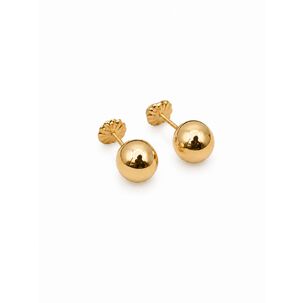 Aros Bolita 10mm N8 Oro 18k Atornillados 2.2gr Regalo Mujer Dorado