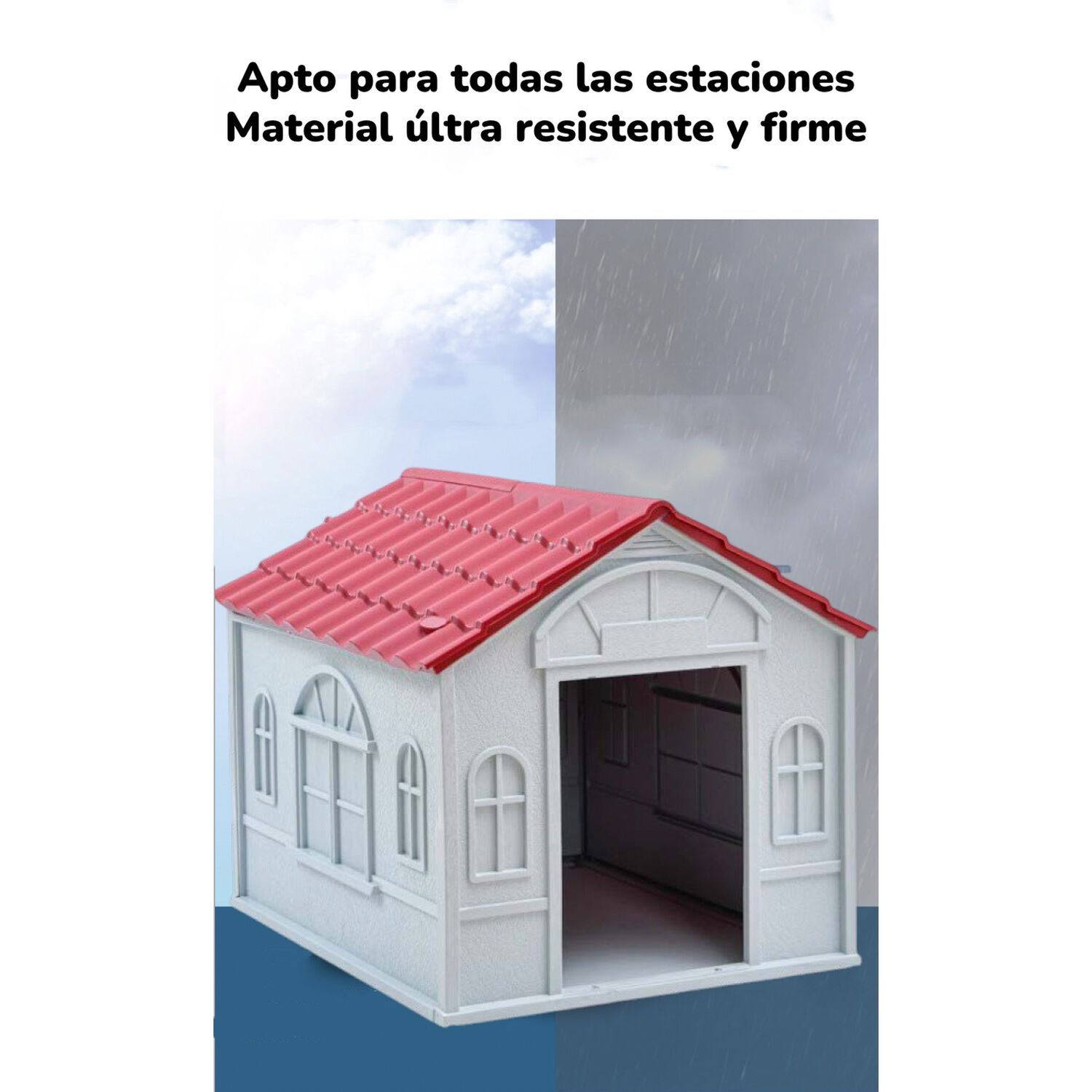 Casa De Perro Mascota Exterior Grande 98cm Roja By Lubabycas image number 7.0