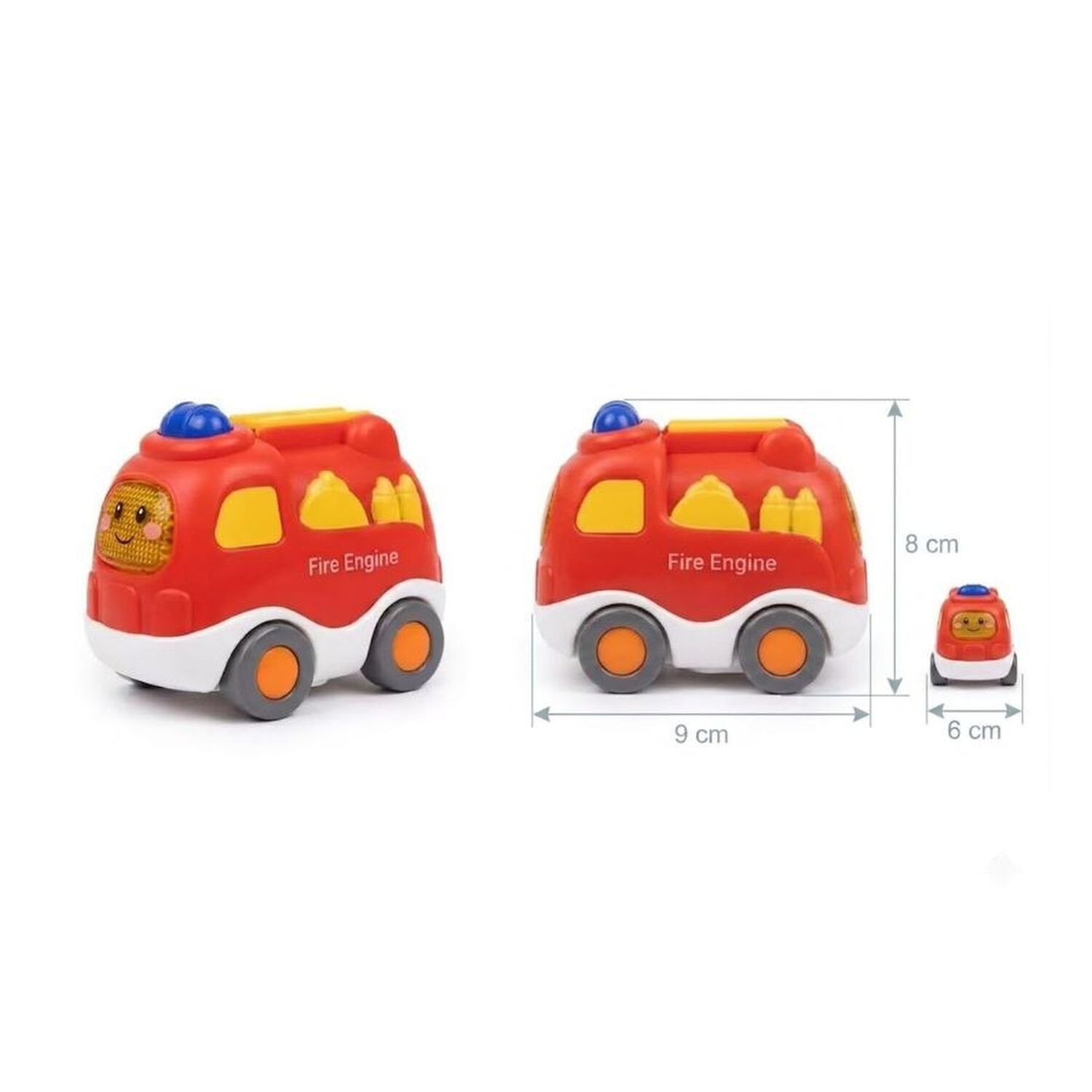 Set 2 Autos Juguete Cartoon Car Bombero Cami&oacute;n Beb&eacute; image number 3.0