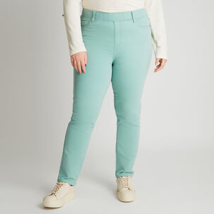 Skinny Jeans Con Push Up Y Pretina Elasticada Verde Menta