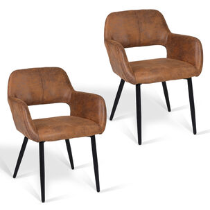 Pack De 2 Silla Comedor Sitial Cromwell Caf&eacute;