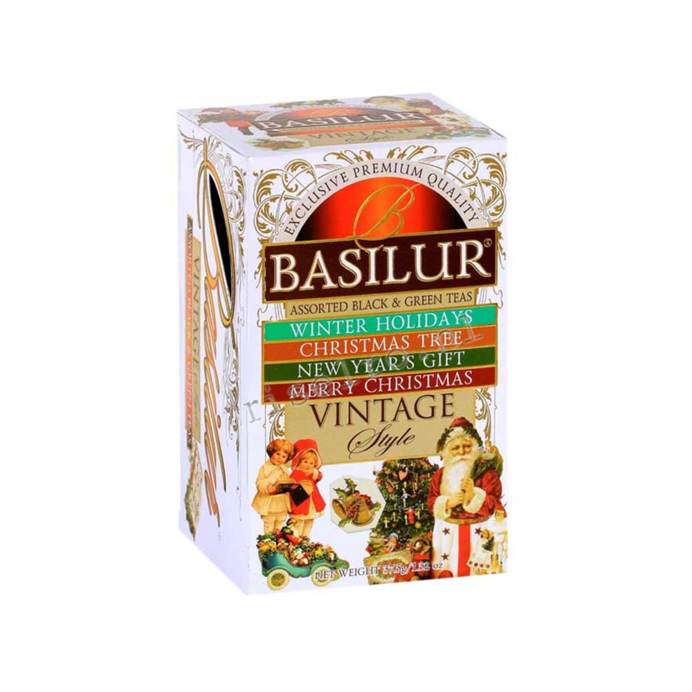 Te Negro Verde Basilur Vintage Style Caja 25 Bolsas image number 0.0