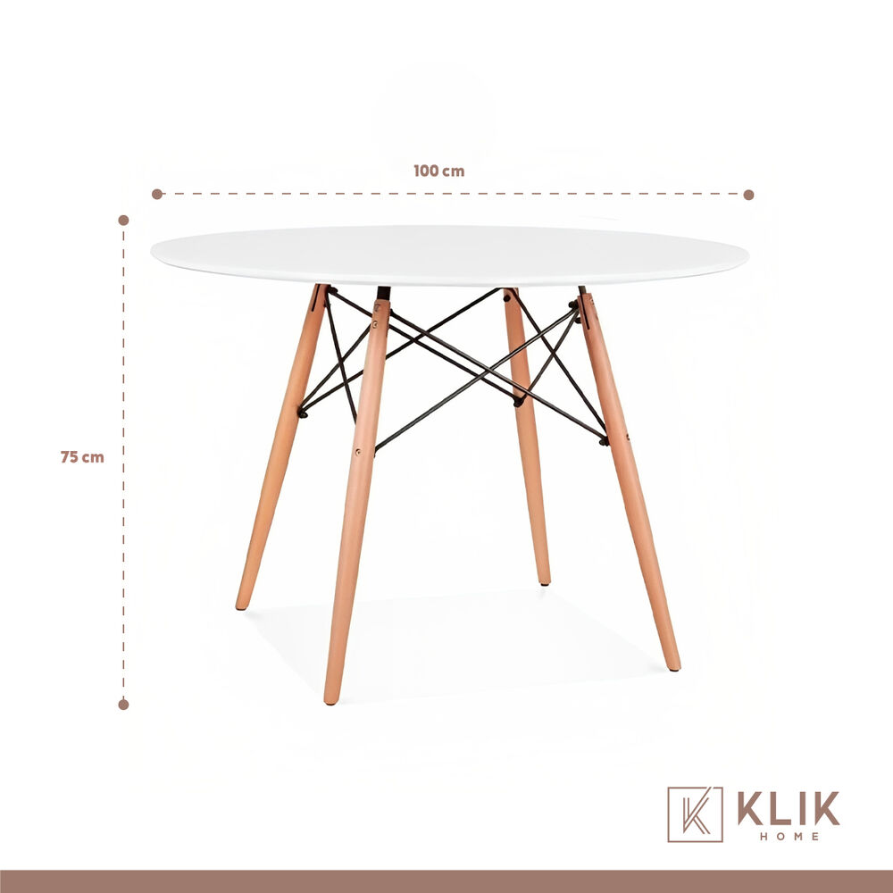 Mesa De Comedor Eames 100cm Redonda - Blanca image number 3.0