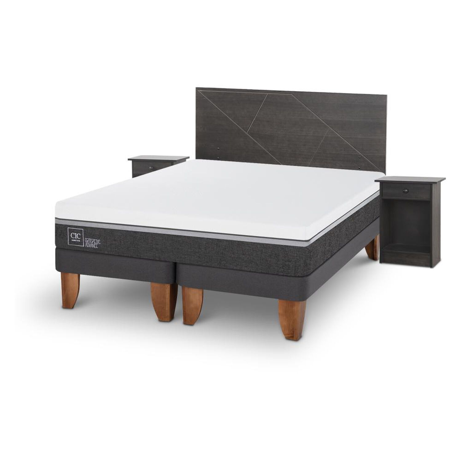 Cama Europea Cic Ortopedic Advance / 2 Plazas / Base Dividida + Set De Maderas image number 3.0