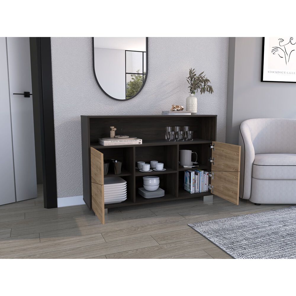 Arrimo 2 Puertas Y 1 Repisa Fm-006o - Caf&eacute; Oscuro Y Caf&eacute; Blanco image number 8.0