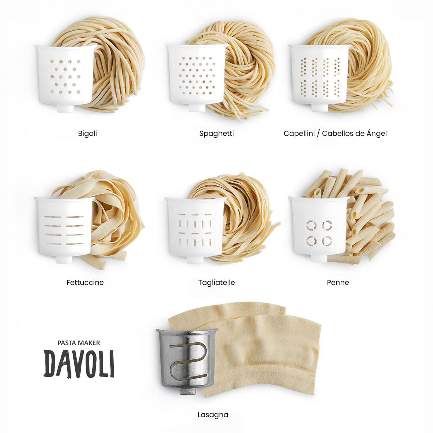 M&aacute;quina Para Hacer Pastas Y Fideos El&eacute;ctrica Pasta Maker Davoli image number 5.0