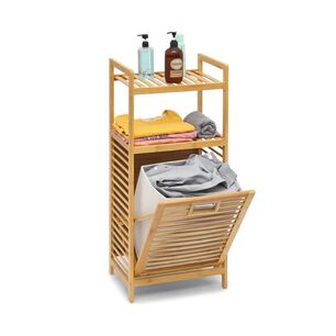 Organizador De Ropa Sucia 3 Niveles Con Canasta Plegable