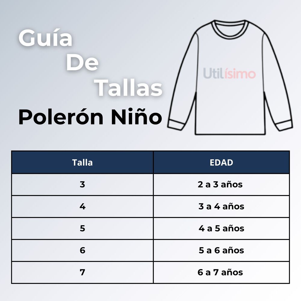 Polerón Estilo Pique Manga Larga Niño 100% Algodón Azul image number 2.0