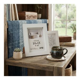 Pack 2 Marco Para Fotos Blanco 10x15 Cm Con Soporte De Mesa
