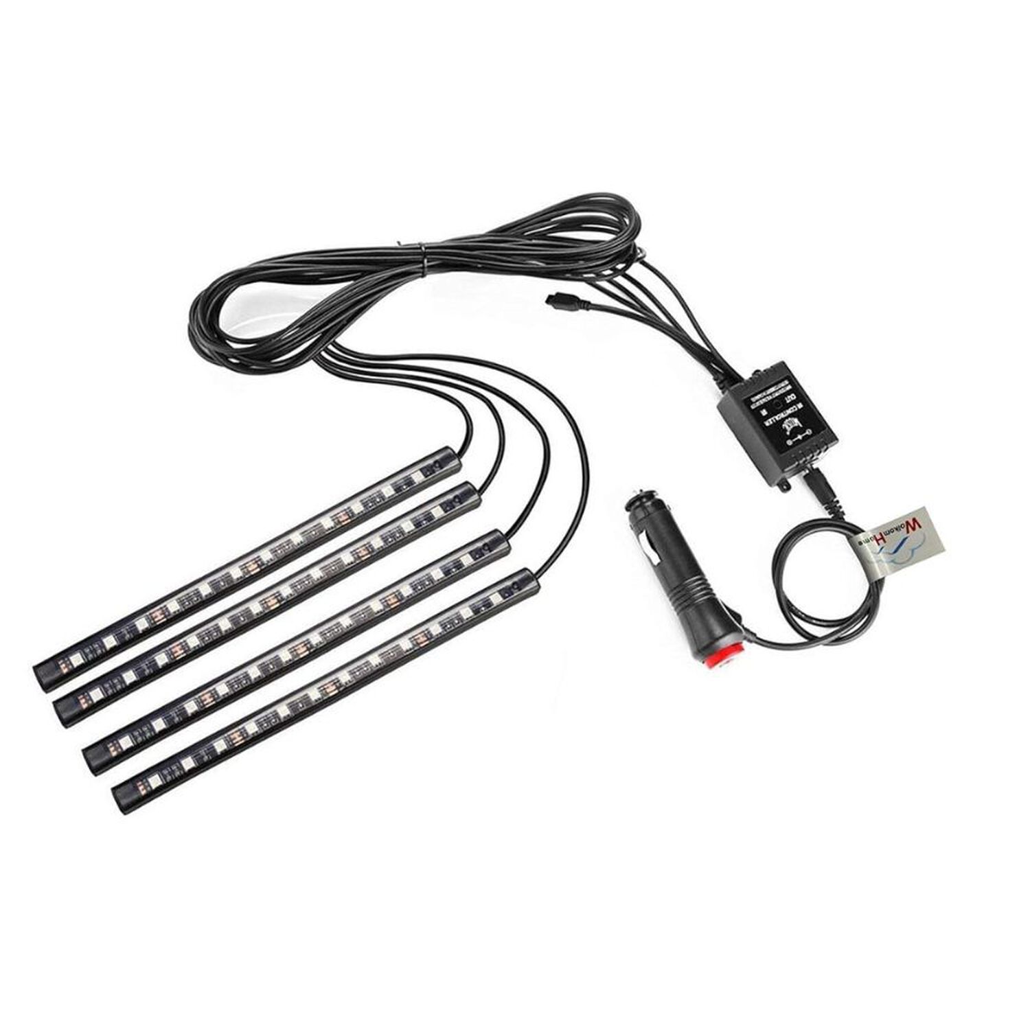 Tiras Led Rgb Interior Auto Reactivas Al Sonido Con Control Remoto 4 Piezas image number 0.0