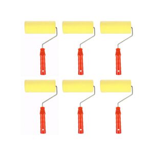 Set 6 Rodillos Esponja 18x33cm Mango Plastico Construcci&oacute;n
