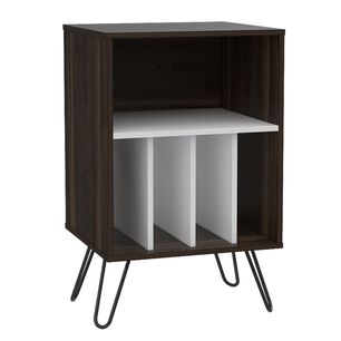 Mesa Auxiliar Con Entrepa&ntilde;os Caf&eacute; Oscuro Y Blanco 80 Cm X 45 Cm X 50 Cm