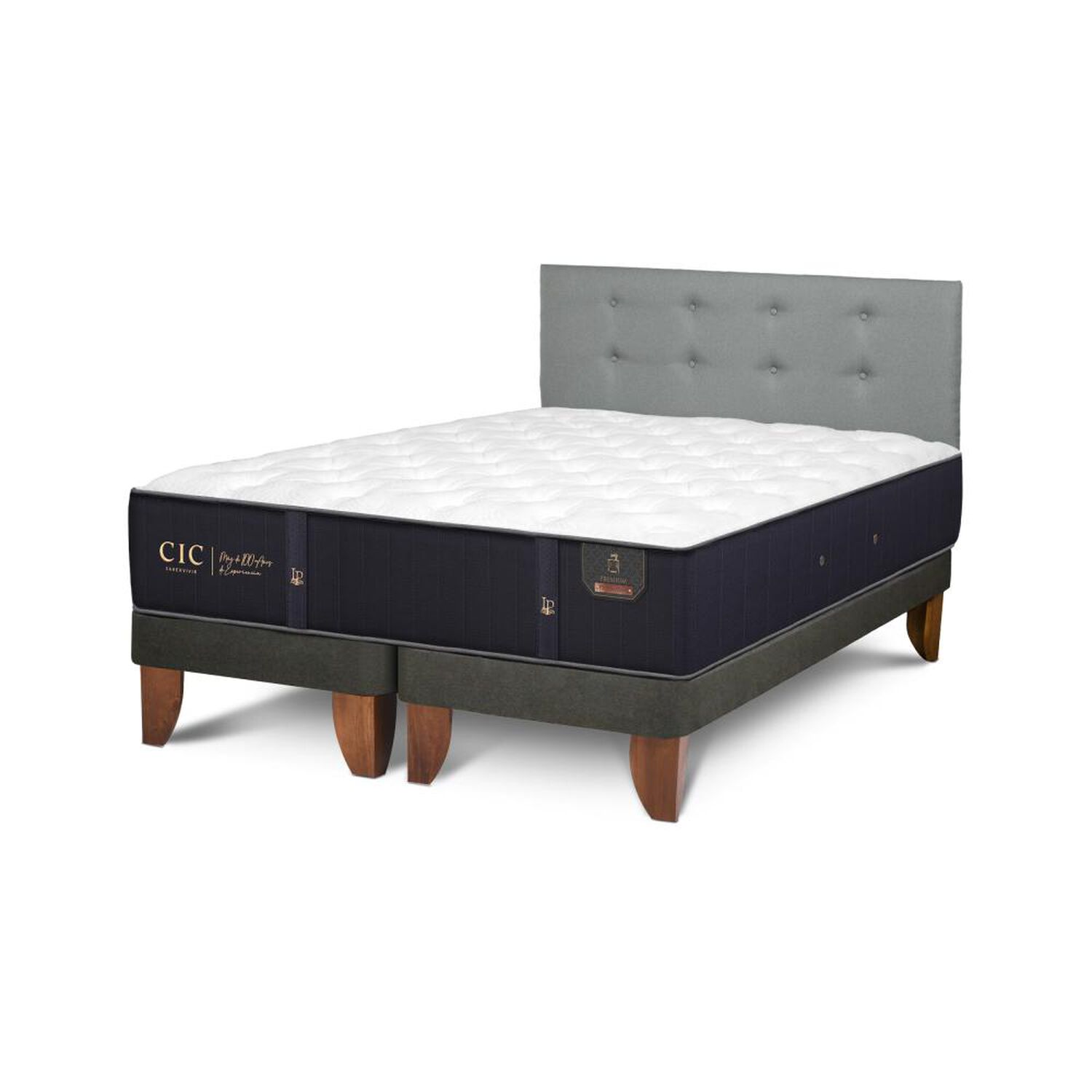 Cama Europea Cic Premium / 2 Plazas / Base Dividida + Respaldo image number 3.0