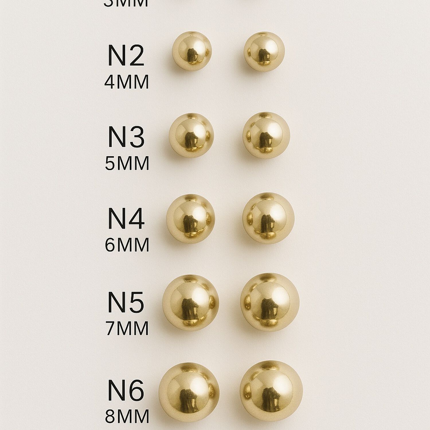 Aros Bolita 8mm N6 Oro 18k Atornillados 1.20gr Juvenil Mujer Hipoalerg&eacute;nicos image number 2.0