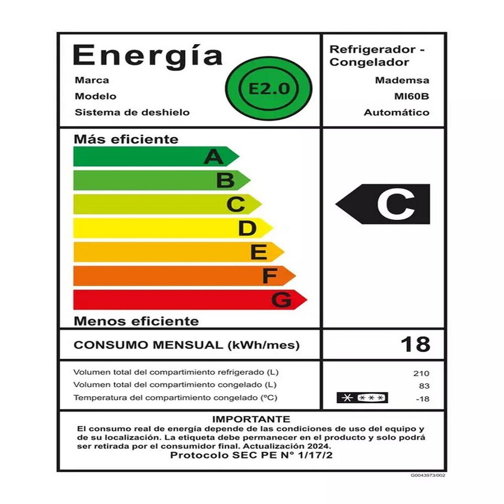 Refrigerador Mademsa Bottom Freezer No Frost 293 Litros Mi60b image number 4.0