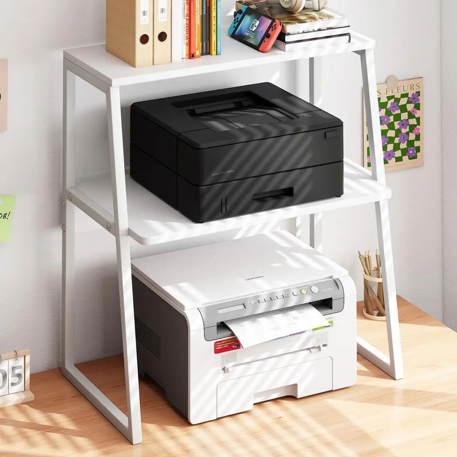Soporte Para Impresoras 2 Niveles Mdf Blanco image number 3.0