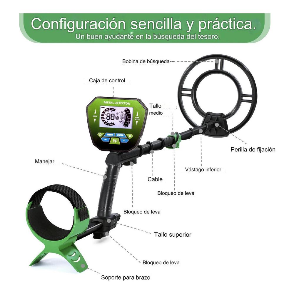 Detector Metales Oro Plata Cobre Pantalla Lcd Md-1079 image number 2.0