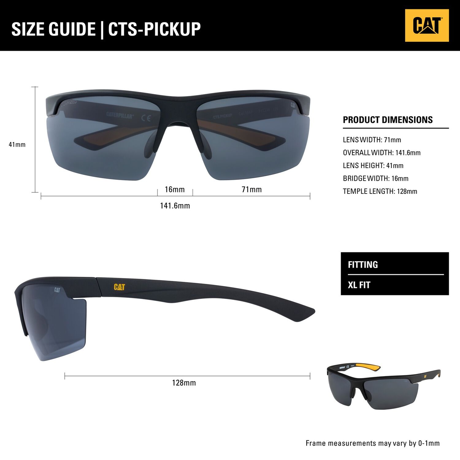 Lentes De Sol Polarizados Cat Cts-pickup-104p Negro image number 2.0