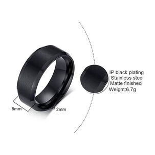 Anillo Titanio Moda 2023 Acero Quirurgico Acero Inoxidable Chile Hombre Caballero Dama Cuadrado Dorado Negro Y Plata/talla 5