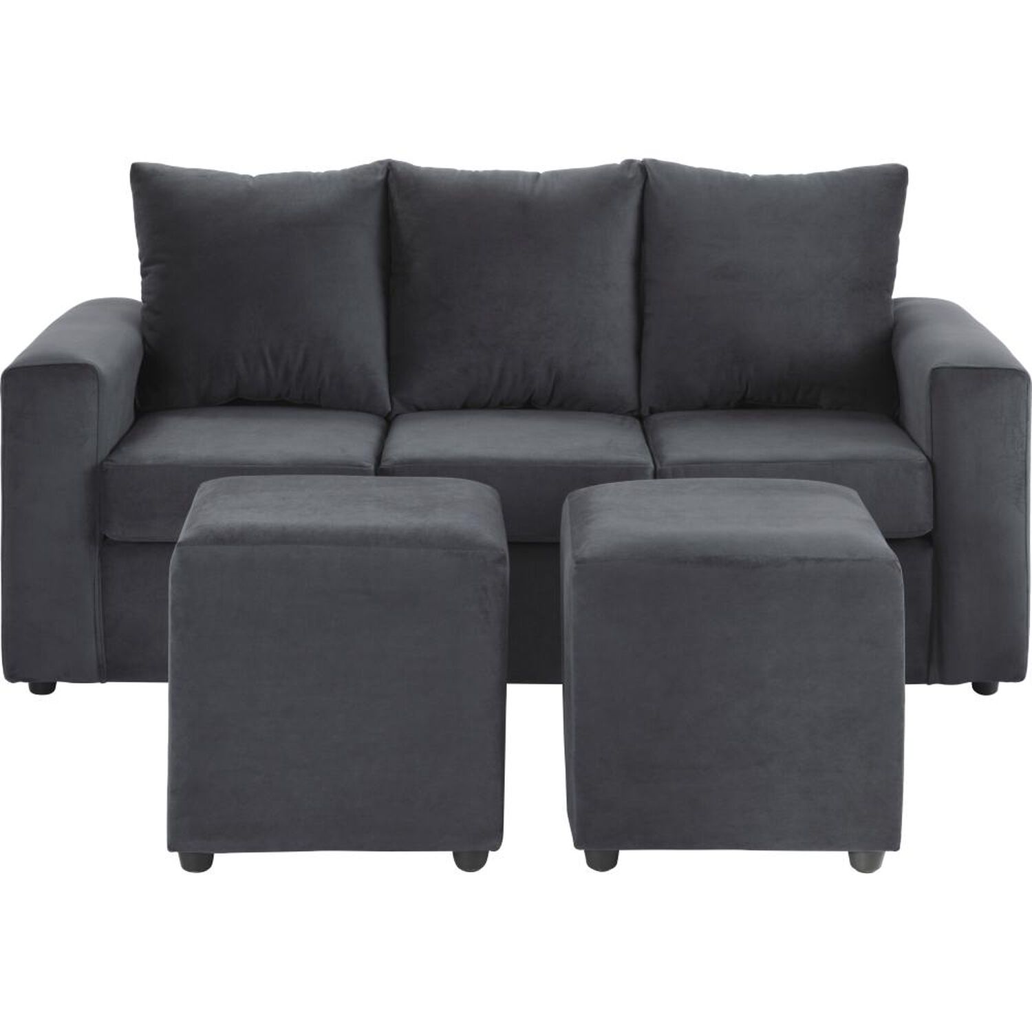 Juego De Living Bodevir Kendy / 3 Cuerpos + 2 Pouf image number 0.0
